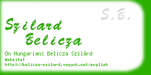 szilard belicza business card