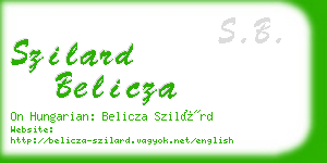 szilard belicza business card